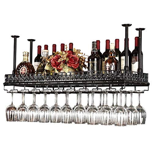 Barmöbel Weinregale Decke hängend/umgedreht aufgehängt Weinglashalter Metall | Weinflaschenhalter, Stielglas, Kelchregal für Zuhause, Küche, Bar, Weinliebhaber von RKJDMSWJ
