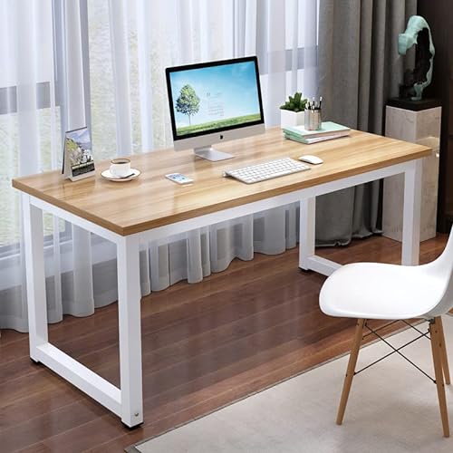 Computertisch, Home-Office-Schreibtisch, Kleiner PC-Tisch-Arbeitsplatz, moderner, einfacher Stil für Platzersparnis (32 Zoll, Natur) von RKJDMSWJ