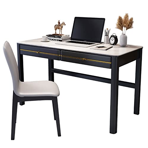 Computertisch aus Schiefer, moderner, minimalistischer Schreibtisch, Heimbüro, Desktop-PC-Arbeitsplatz mit 2 Schubladen, Elegante Arbeitszimmermöbel, Arbeitsschreibtisch, Schreibtisch für Sc von RKJDMSWJ