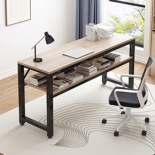 Computertisch mit Ablagefläche, Home-Office-Arbeitszimmer-Schreibtisch mit stabilem Metallrahmen, moderner, Schlichter Schreibtisch-Arbeitsplatz, 32 Zoll von RKJDMSWJ