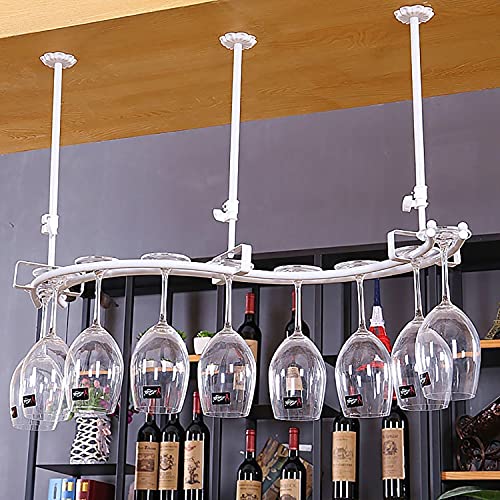 Hängendes Weinglasregal - Weinregal Deckenweinglashalter, 30-60 cm höhenverstellbar, einfacher hängender Getränkehalter im amerikanischen Stil, einfach zu installierende Heimdekoration von RKJDMSWJ