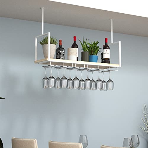 Hängendes Weinglasregal an der Decke – LOFT Pflanzenregal aus Schmiedeeisen, minimalistisches Regal im europäischen Stil, schwebendes Weinregal, für Restaurant/Bar/Wohnzimmer, einfach zu ins von RKJDMSWJ