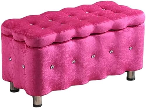 Ottomane, Aufbewahrungshocker, Bekleidungsgeschäft, rechteckiges Sofa, Schuhwechsel, multifunktionales Bettende, Schrank, Spind, Ankleidezimmer (Farbe: Rosa, Größe: 40 x 40 x 40 cm von RKJDMSWJ