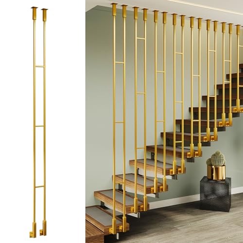 RKJDMSWJ Anpassbare Treppenspindeln 76 Zoll goldene Baluster für schräge Treppen Universelle Treppengeländer zur Sturzprävention Stilvolles und sicheres Treppendesign RKJDMSWJ Anpassbare Treppenspindeln 76 Zoll goldene Baluster für schräge Treppen Universelle Treppengeländer zur Sturzprävention Stilvolles und sicheres Treppendesign von RKJDMSWJ