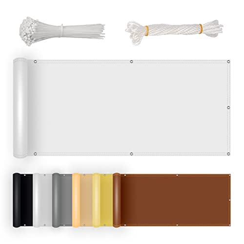 RKJDMSWJ Balkon-Sichtschutzzaun-Abdeckung 50x1750cm Wetterfester Sonnenschutzschutz für den Außenbereich Balkon Garten wasserdichte Polyester-Abdeckung Weiße Farbe RKJDMSWJ Balkon-Sichtschutzzaun-Abdeckung 50x1750cm Wetterfester Sonnenschutzschutz für den Außenbereich Balkon Garten wasserdichte Polyester-Abdeckung Weiße Farbe von RKJDMSWJ