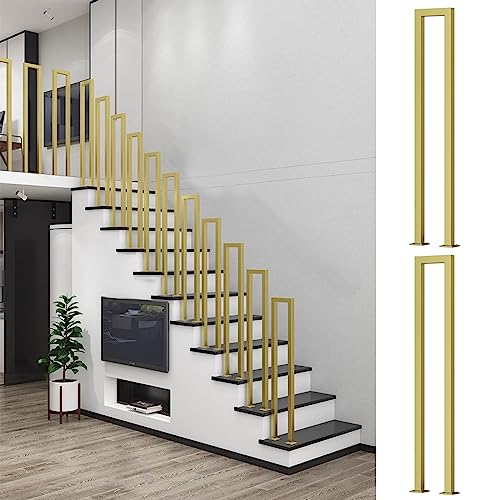 RKJDMSWJ Goldfarbene, quadratische Baluster in U-/M-Form für Dachboden-Handläufe, Industrie-Geländersäule aus Eisen für Leitplanken im Innen- und Außenbereich, 80 cm hoch, 2er-Set RKJDMSWJ Goldfarbene, quadratische Baluster in U-/M-Form für Dachboden-Handläufe, Industrie-Geländersäule aus Eisen für Leitplanken im Innen- und Außenbereich, 80 cm hoch, 2er-Set von RKJDMSWJ