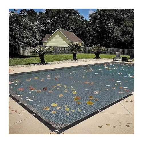 RKJDMSWJ Poolabdeckung, Poolzubehör, Pool-Laubnetz, Abdeckung, Laubnetz, rechteckige Pools, feinmaschige Abdeckung zum Auffangen von Blättern, Sonnenschutz (5 x 10 m) von RKJDMSWJ