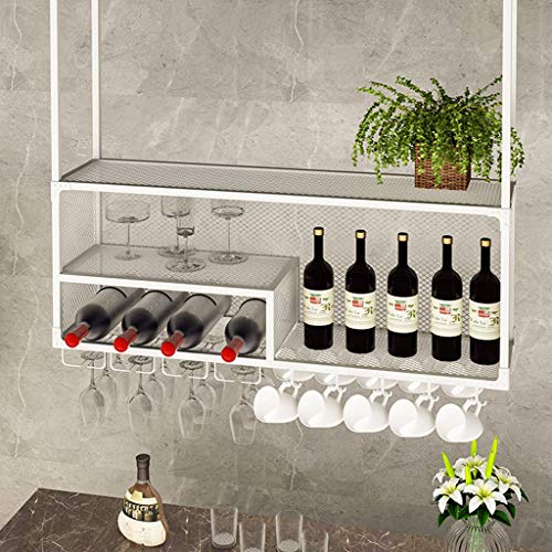 Weinregale, Weinglashalter/Wandflaschen-Glasregal, Decke mit Metallrahmen, Weinglashalter, Weinschrank, Barmöbel, Weinaufbewahrungsdekoration von RKJDMSWJ