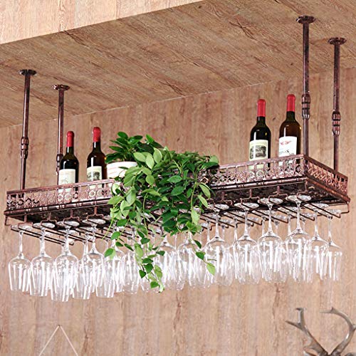 Weinregale, industrielle hängende Weinglasregale, Stielglashalter, höhenverstellbares Dekorationsregal für Bars, Restaurants, Küchen, 2 Farben von RKJDMSWJ