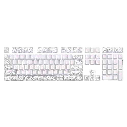 RKJRTK 108Keys Keycaps Customs Line White Keycap Set Front Print Backlit Key Caps for Mechanical Keyboard RKJRTK 108Keys Keycaps Customs Line White Keycap Set Front Print Backlit Key Caps for Mechanical Keyboard von RKJRTK