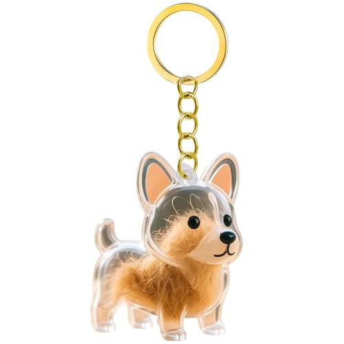 RKJRTK Kleine Hundeform Hair Collector Keyring Tragbare Katzen Pelze Aufbewahrungsbox Schlüsselbund Charme Für Haustierliebhaber Praktische Zubehör Haustierhaarschlüsselkette Für Taschen Geldbörsen von RKJRTK
