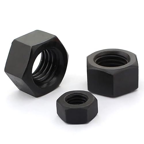 10–100 Stück M2 M2.5 M3 M4 M5 M6 M8 12.9 Güteklasse Schwarze Sechskantmutter Sechskantmutter Schwarz Güteklasse 8 Hochfeste Schraubkappe(100pcs,M2) von RKODRSMG