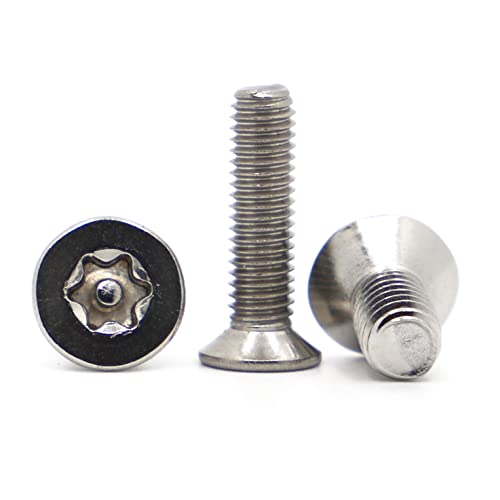 RKODRSMG 10/20/50 Stück M2 M2.5 M3 M4 M5 M6 304 Edelstahl Sechslappen Torx Senkkopf Flachkopf mit Stift Manipulationssicher Anti-Diebstahl-Sicherheitsschraube Bolzen(35mm,M4 20pcs) von RKODRSMG