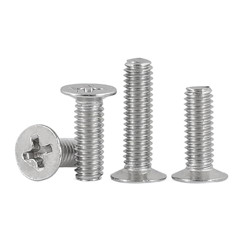RKODRSMG 1000 Stück 304 Stahl 120 Grad M2.5 M3 M4 Länge 4–20 mm Senkkopfschraube Flachkreuz Metrisch Hardware Schraube Bolzen Computer Notebook Schraube(M3X4mm) von RKODRSMG