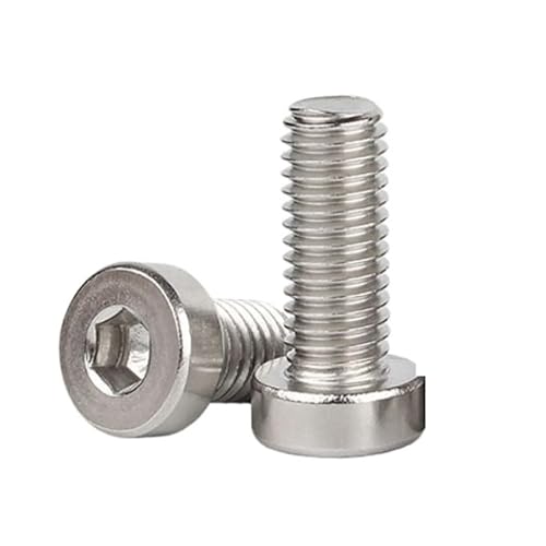 RKODRSMG 2/5/10 Stück 304 Edelstahl-Innensechskantschrauben DIN7984 Low Profile Sechskant-Innensechskantschraube Bolzen M5 M6 M8 M10 Länge 6–60 mm(10mm,M6-10Pcs) von RKODRSMG