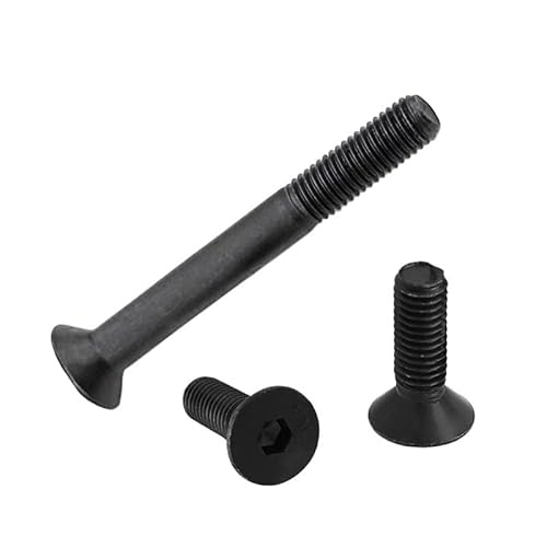 RKODRSMG 3-5 Stück Links umgekehrtes Gewinde M4 M5 M6 M8 M10 M12 Innensechskant Flachkopfschraube DIN7991 Senkkopfschraube aus legiertem Stahl(M4x10 5pcs) von RKODRSMG