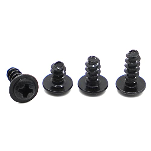 RKODRSMG 50 Stück M1.4 M1.7 M2 M2.3 M2.6 M3 M4 Schraube PWB Rundkopf mit Unterlegscheibe selbstschneidende Schraube schwarz plattierte PWB Schraube(16mm,M3 50pcs) von RKODRSMG