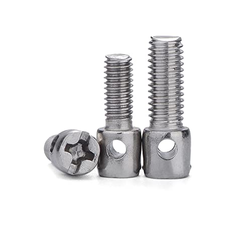 RKODRSMG M4 M5 M6 Kreuzlochkopf Stahl Augenschraube Plombe Auto Amperemeter Haufen Draht Stromzähler Schraube(10mm (20pcs),M5) von RKODRSMG