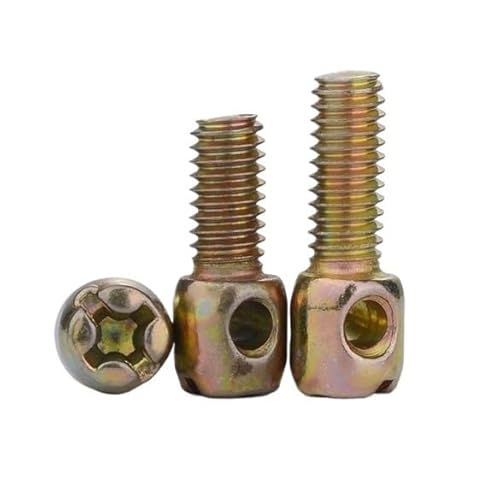 RKODRSMG M4 M5 M6 Kreuzlochkopf Stahl Augenschraube Plombe Auto Amperemeter Haufen Draht Stromzähler Schraube(M6,18mm (20pcs)) von RKODRSMG