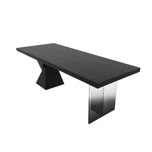 Home-Office-Schreibtischesa Minimalistischer Schreibtisch mit Steckdose, moderner Computertisch aus Acryl und Massivholz for das Arbeitszimmer zu Hause Kleiner Schreibtisch für Schlafzimmer(160cm) von RKVXCJHDR