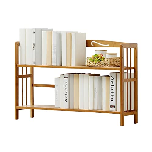RKVXCJHDR Bücherregal Desktop Bookshelf Doppelspeicher Rack einstellbares Multifunktional -Speicherregal for Home Office Desktop -Buchhandel geeignet Bücherregal mit Stauraum(90cm) von RKVXCJHDR