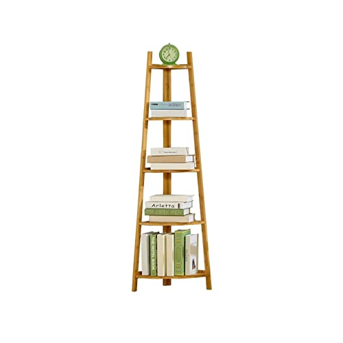RKVXCJHDR Bücherregal Home Bookshelf Corner Book Storage Rack Bücherregal 5-Layer Trapezoidal Display Rack geeignet for Wohnzimmerstudienbüro Bücherregal mit Stauraum von RKVXCJHDR