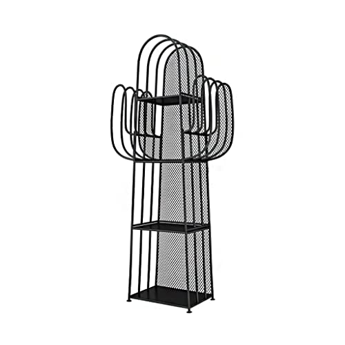 RKVXCJHDR Bücherregal Home Creative 4-Layer-Buchhandlung Metall Iron Frame Book Display-Rack for das Wohnzimmerstudium Büro Bücherregal mit Stauraum(Black) von RKVXCJHDR