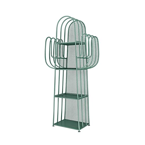 RKVXCJHDR Bücherregal Home Creative 4-Layer-Buchhandlung Metall Iron Frame Book Display-Rack for das Wohnzimmerstudium Büro Bücherregal mit Stauraum(Green) von RKVXCJHDR