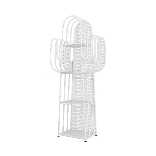 RKVXCJHDR Bücherregal Home Creative 4-Layer-Buchhandlung Metall Iron Frame Book Display-Rack for das Wohnzimmerstudium Büro Bücherregal mit Stauraum(White) von RKVXCJHDR
