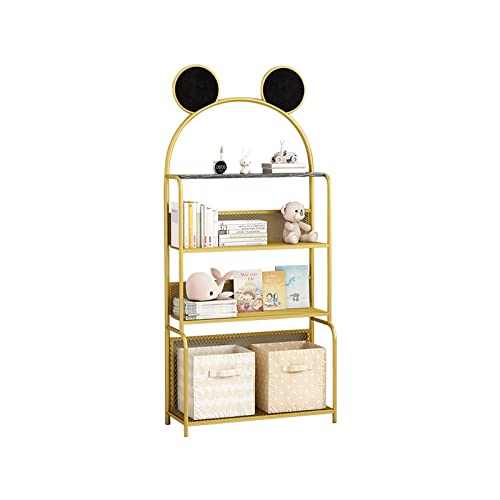 RKVXCJHDR Bücherregal Nordic Creative Bücherregal raumhohe Decken Rack Iron Multi-Layer Storage Bookshelf for Wohnzimmerstudienbüro geeignet Bücherregal mit Stauraum(Gold,S) von RKVXCJHDR