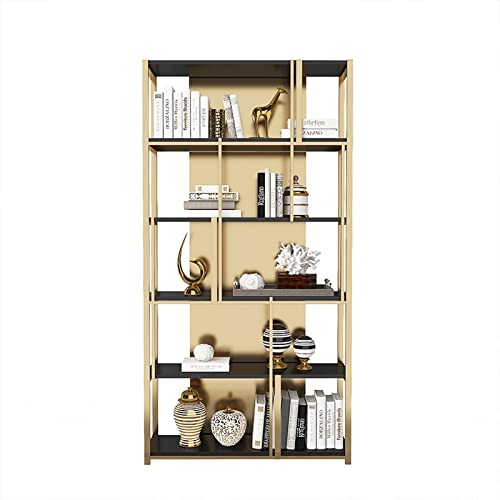 RKVXCJHDR Bücherregal Regal Metall Edelstahl Bücherregal Bücherregal Fleary Display Stand Partition Rack geeignet for Wohnzimmerstudienbüro Bücherregal mit Stauraum(A,80cm) von RKVXCJHDR