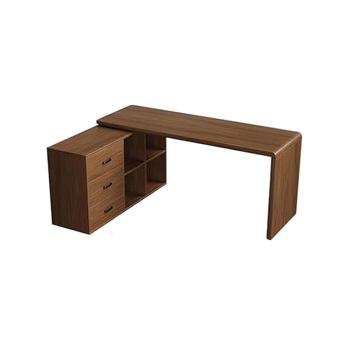 RKVXCJHDR Home-Office-Schreibtischesa Eck-Computertisch aus massivem Holz, L-förmiger Eckschreibtisch mit Stauraum, Arbeitstisch for Zuhause Kleiner Schreibtisch für Schlafzimmer(160cm) von RKVXCJHDR