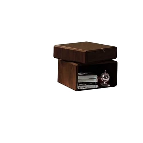 RKVXCJHDR Nachttisch Italienischer Beistellschrank Aus Massivem Holz In Geräucherter Farbe, Drehbarer Nachttisch, Design Moderner, Einfacher Drehschrank Nachttische Fürs Schlafzimmer(3) von RKVXCJHDR