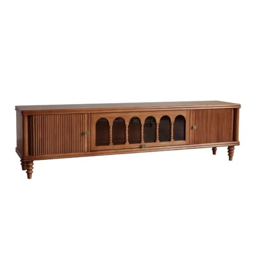 RKVXCJHDR TV-Schrank Retro Massivholz Tv-Schrank Wohnzimmer Kleine Wohnung Audio-visuelle Schrank Antiken Stil Möbel TV-Konsolen für das Wohnzimmer(B:220CM*40CM*55CM) von RKVXCJHDR