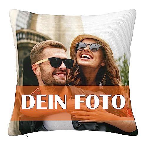 RKXGiftopia Personalisiertes Fotokissenbezug mit eigenem Foto & Text, Foto-Kissenbezug Selbst gestalten, Personalisierte Zierkissenbezüge Geschenk-Idee zu jedem Anlass, Geburtstag 30x30cm von RKXGiftopia