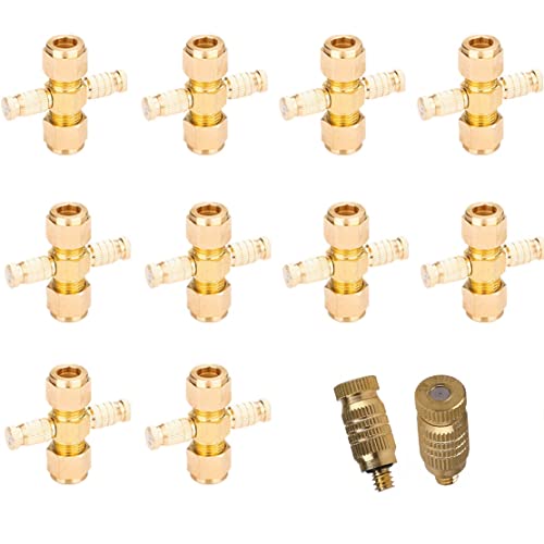 10PCS High Pressure Mister Nozzles Brass Fog Nozzles Heads with 3/8" Interface Quick Connector, Atomizing Mist Nozzle Micro-Mist Nozzles for Cooling System, Fog Nozzle Atomizing Mister Sprinkle von RKYRRKI