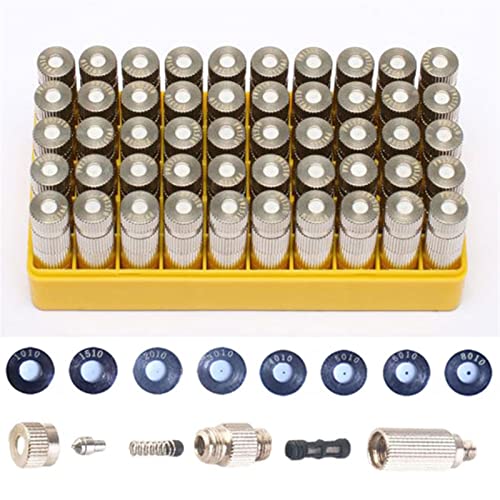 40PCS Brass Mister Heads, High Pressure Misting Nozzles for Cooling System, Fog Spray Nozzles Atomizing Mister Sprinkle for Patio Garden Sprayer Irrigation Tool Kit, UNC10-24 (Size : 0.15mm) von RKYRRKI