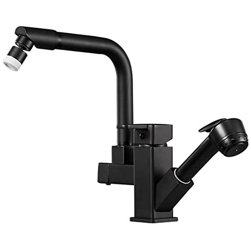 Küchenarmaturen mit herausziehbarem Sprühnebel, Messing, teleskopisch, drehbar, Küchenspüle, Wasserhahn-A (Farbe: A) von RKYRRKI