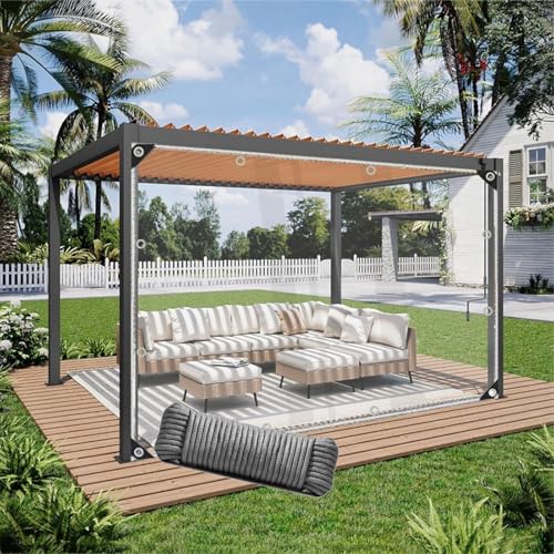 PVC Transparente Abdeckplane Outdoor Vinyl Durchsichtig Plane 0,35mm Reißfest Wetterfest Kunststofffolie Weichglas für Patio Pergola Veranda Garten Camping Bodenplane (1,8 x 2,5m) von RKYRRKI