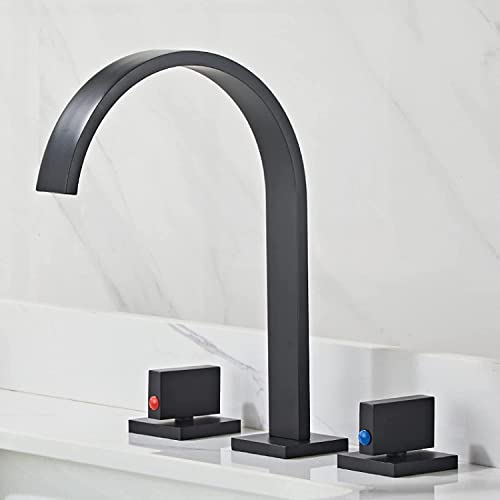 Spüle montiert mit Sprühnebel, drehbare Einhebel-Küchenwand für Küche, Schwarz (Farbe: schwarz) Trinkwasserhahn von RKYRRKI