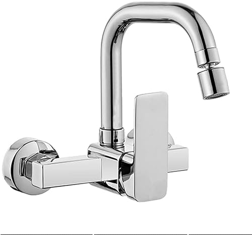 Spültischarmatur, Wandmontage, Chrom, drehbar, Küchenarmatur, C-Dual-Modus (Farbe: B-Single-Modus), Trinkwasserhahn von RKYRRKI