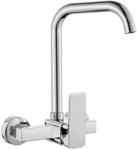 Spültischarmatur, Wandmontage, Chrom, drehbar, Küchenarmatur, C-Dual-Modus (Farbe: B-Single-Modus), Trinkwasserhahn von RKYRRKI