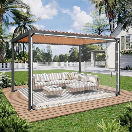 Transparente Gewebeplane Schwerer Kunststoffvorhang Wasserdicht Winddicht 0.35mm PVC Transparente Plane für Terrasse Garten Camping Outdoor Veranda Zeltbezug (1,2 x 2m) von RKYRRKI