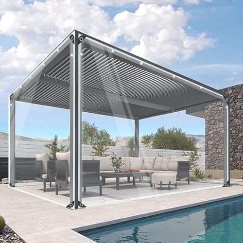 Transparente Kunststoffvorhänge für Aussen, 0,3 mm, Schwerbelastbar, Anti-Aging, Wasserdichter Seitenschirm für Pergola Garten Veranda Balkon PVC Transparente Plane (0.8 * 1m) von RKYRRKI