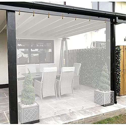 Transparente Plane PVC Transparente Plane Abdeckung 0.3mm Wasserdicht Outdoor Vinyl Vorhang Multifunktionale Plastikfolie für Gartenmöbel Autos Camping, 365 g/m², Anpassbar (Color : Klar, Si von RKYRRKI