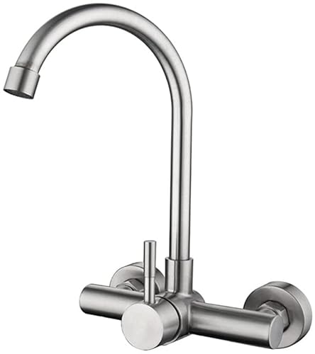 Wandmontierte Spüle Chrom Drehbar Mischbatterie Küchenarmatur A (Farbe: B) Trinkwasserhahn von RKYRRKI