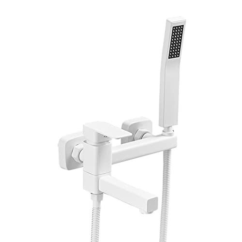 Yalsfowe Weiß Wandhalterung Filler mit Hand 180° Schwenkbarer Wannenauslauf Einhebel Badewanne Dusche Wasserhahn Set Yalsfowe Weiß Wandhalterung Filler mit Hand 180° Schwenkbarer Wannenauslauf Einhebel Badewanne Dusche Wasserhahn Set von RKYRRKI