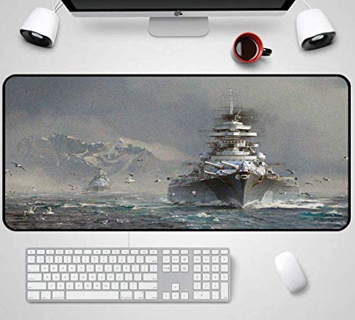Mauspad Spiel World of Warship Seeschlacht Große Größe Mousepad rutschfeste Rechteck Mäuse Matte Design Gaming Matten 900 * 400 * 3 Mm von RKZM