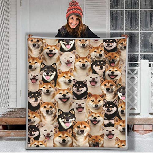 Schönes Tier Hund Shiba Inu Sherpa Decke Wurfdecke Flauschige Bettwäsche Tagesdecke Fleece Decke Quilt Reise Camping Picknick Decke 150 * 200cm von RKZM