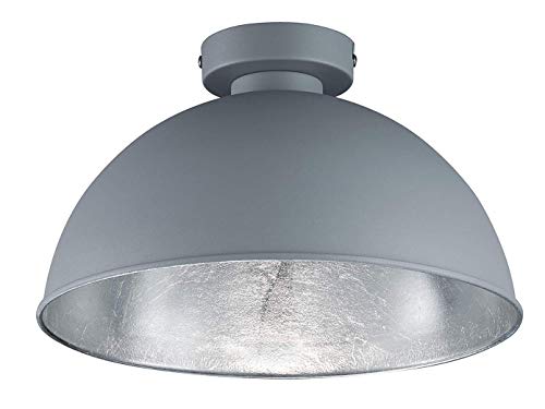 Reality Leuchten Deckenleuchte Jimmy, 1 x E27 ohne Leuchtmittel, Durchmesser 31 cm, Außen Grau, Innen Silber-farbig, R60121087 Reality Leuchten Deckenleuchte Jimmy, 1 x E27 ohne Leuchtmittel, Durchmesser 31 cm, Außen Grau, Innen Silber-farbig, R60121087 von RL LIVE YOUR LIGHT